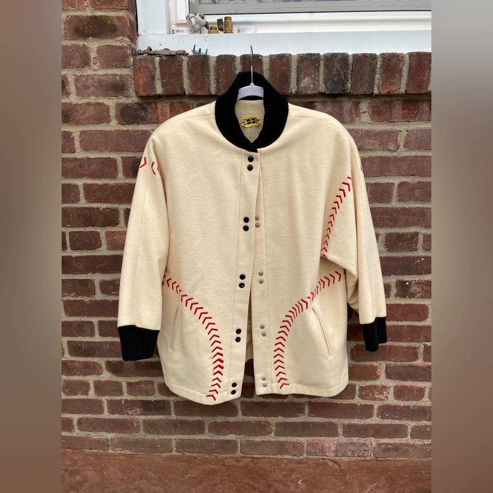 Quirky vintage wool baseball jacket